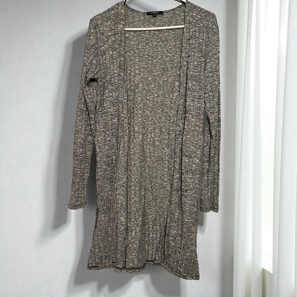 Ambiance Heather Gray Long Knit Cardigan Size Medium